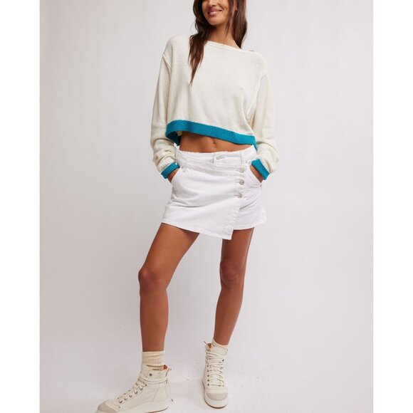 🆕 FREE PEOPLE We The Free Into The Blue Pullover / Blue Combo - Picture 5 of 7